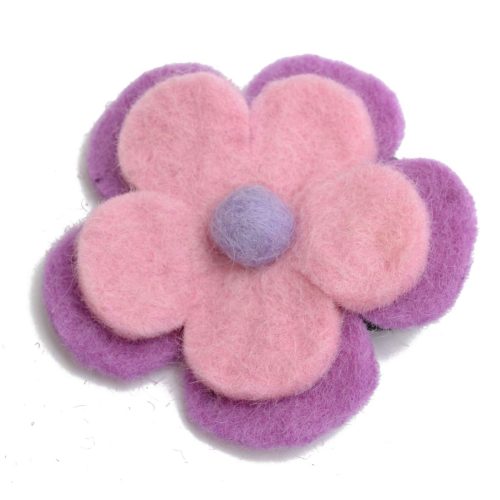 Chouchou fleur Laine bouillie Grand format