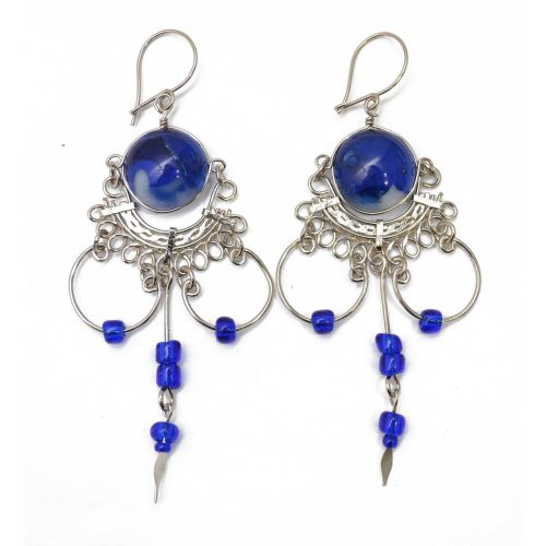 Boucle Oreille Verre et Alpaca