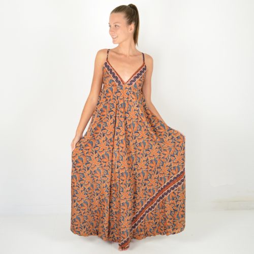 Robe longue imprimée Polyester