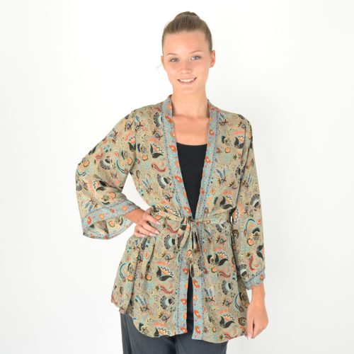 Kimono court imprimé Polyester