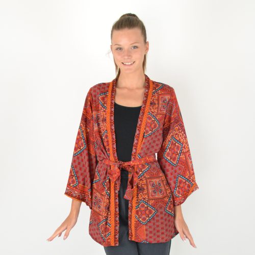 Kimono court imprimé Polyester