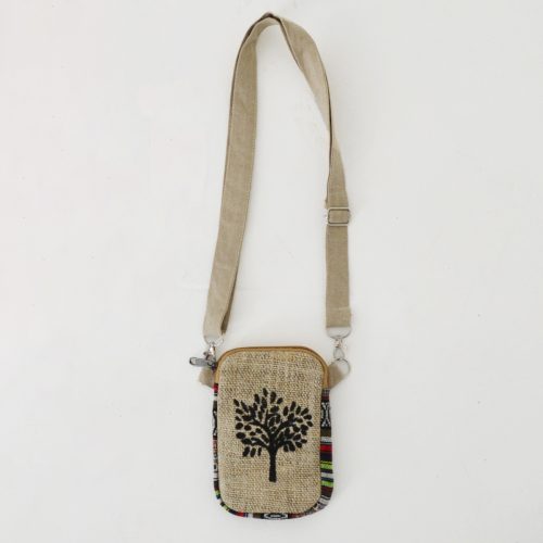 Petit Sac bandoulière imprimé Arbre de vie Chanvre