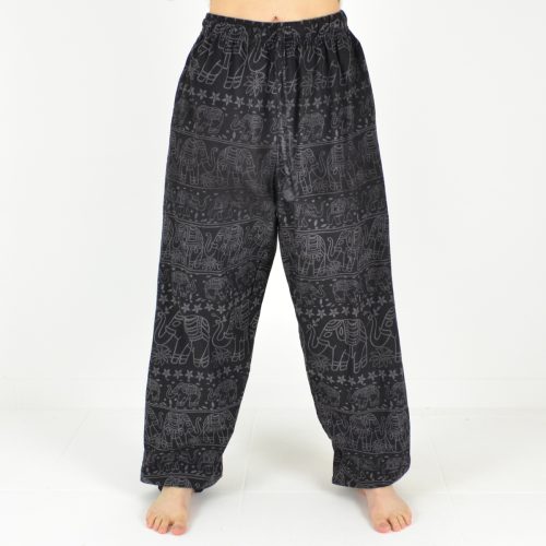 Pantalon imprimé éléphant coton
