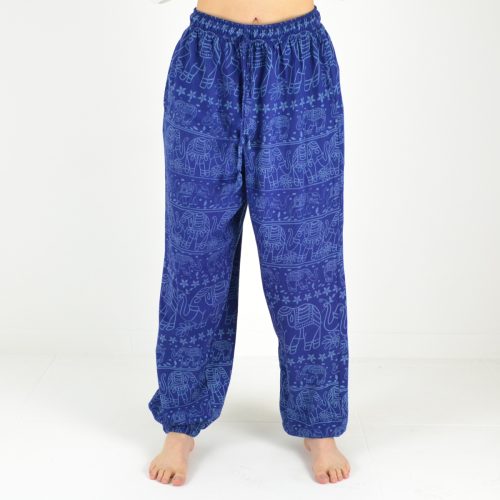 Pantalon imprimé éléphant coton