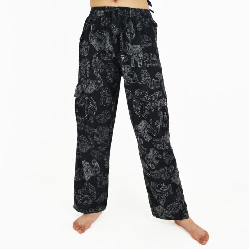 Pantalon imprimé éléphant Coton