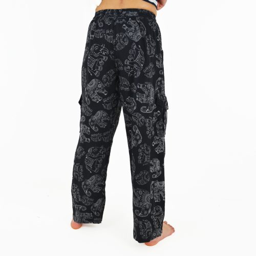 Pantalon imprimé éléphant Coton