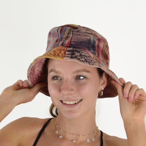 Chapeau Chanvre patchwork imprimé