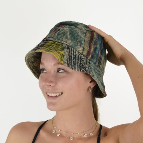 Chapeau Chanvre patchwork imprimé