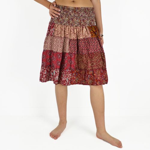 Jupe mi-longue patchwork