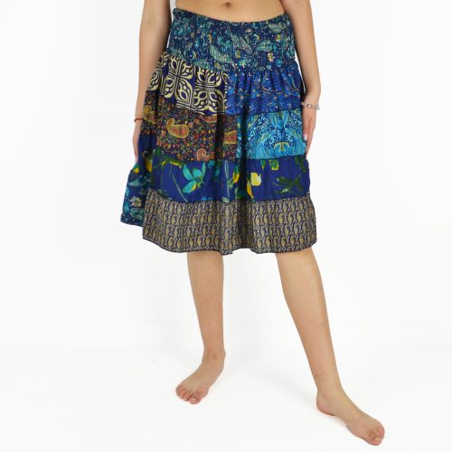 Jupe mi-longue patchwork