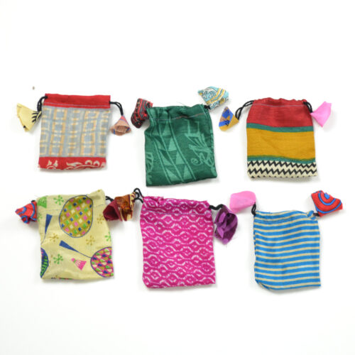 Pochette à bijou Sari recyclé