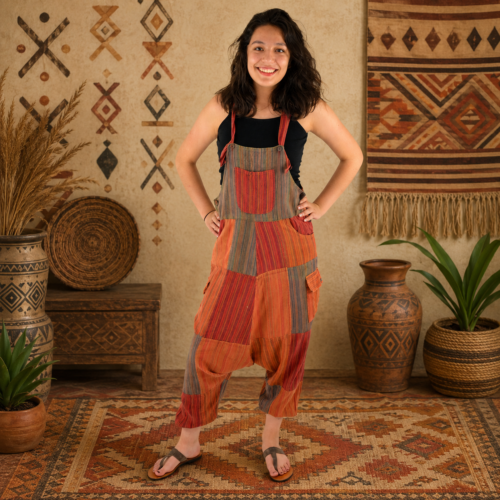 Salopette Sarouel Patchwork Coton