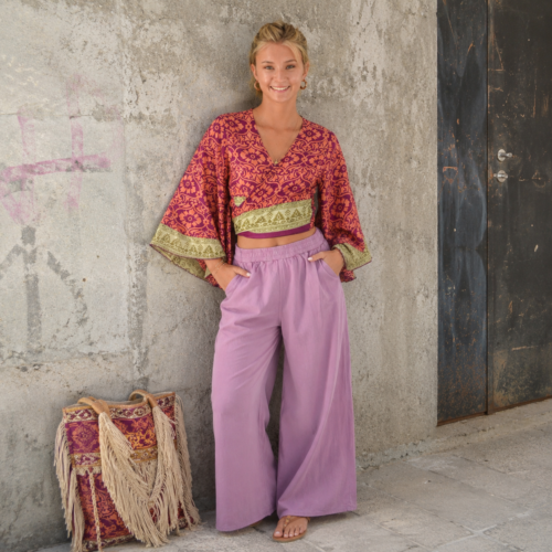 Pantalon uni Coton